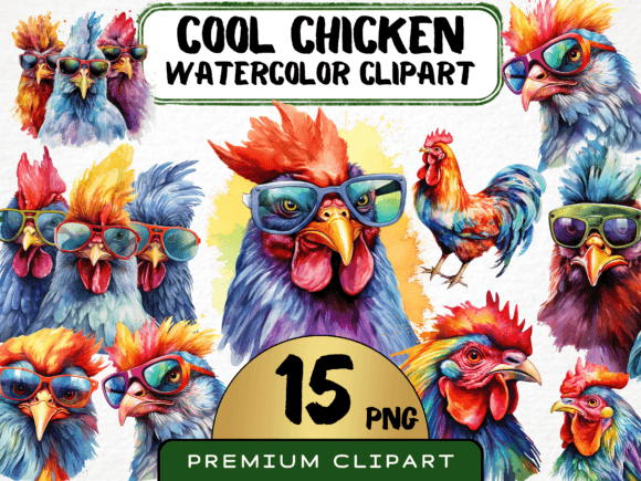 Download Watercolor Cool Chicken Clipart - Clipart Collection