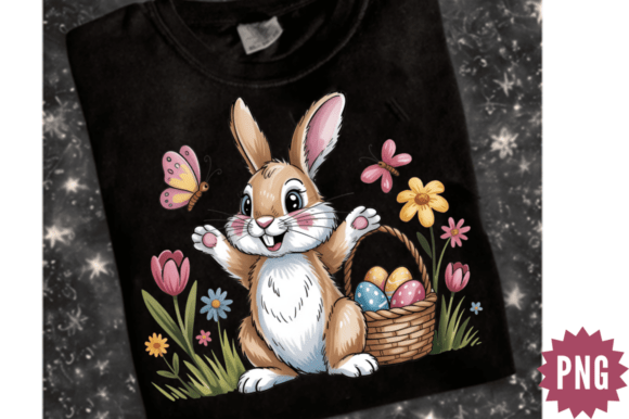 Download Cute Bunny Easter Floral PNG Clipart Des - Clipart Collection