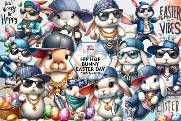 Download Hip Hop Bunny Easter Day Clipart PNG - Premium Resources