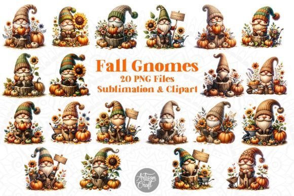 Download Fall Gnome Watercolor Clipart Bundle - Clipart Collection