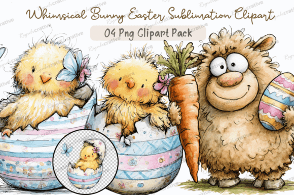 Download Whimsical Bunny Easter Clipart PNG - Clipart Collection