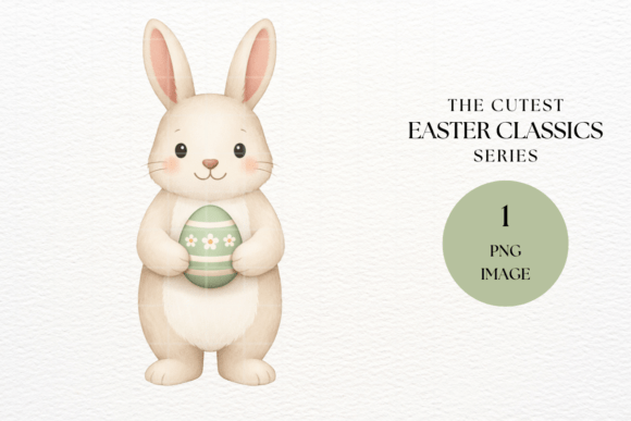 Download Classic Easter Bunny Holding Egg Clipart - Premium Resources