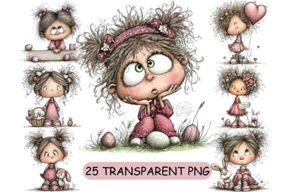 Download 25 Cute Easter Girl PNG Clipart Set - Clipart Collection