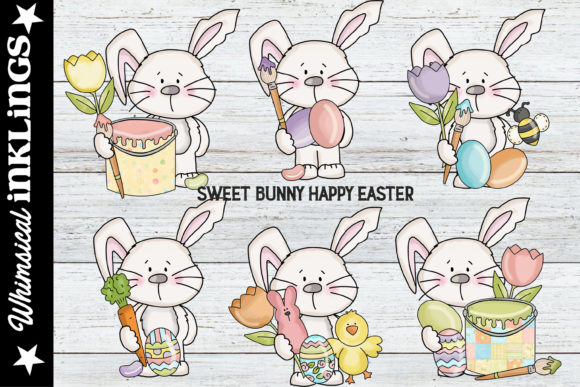 Download Sweet Bunny Happy Easter Clipart - Clipart Collection
