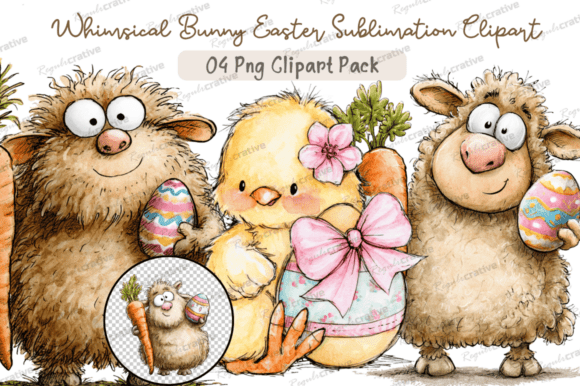 Download Whimsical Bunny Easter Clipart PNG - Clipart Collection