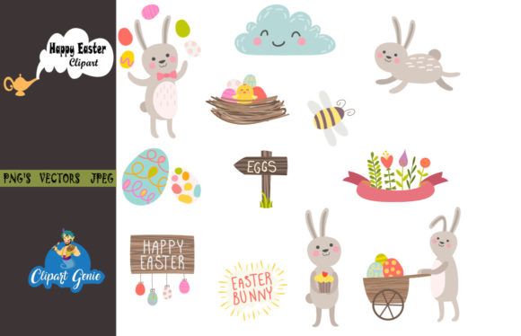 Download Happy Easter Clipart Bundle - Clipart Collection