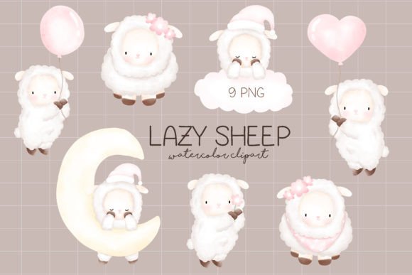 Download Lazy Sheep Watercolor Clipart - Clipart Collection