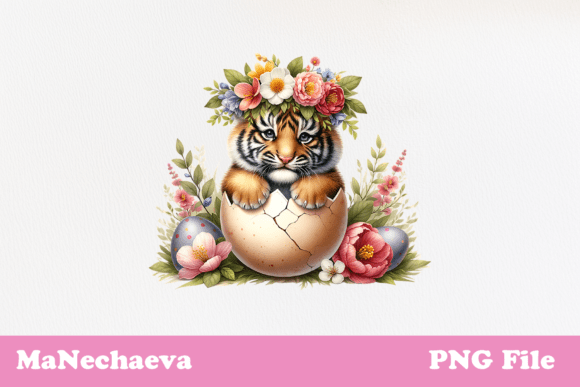 Download Cute Easter Baby Tiger in Egg Clipart - Clipart Collection