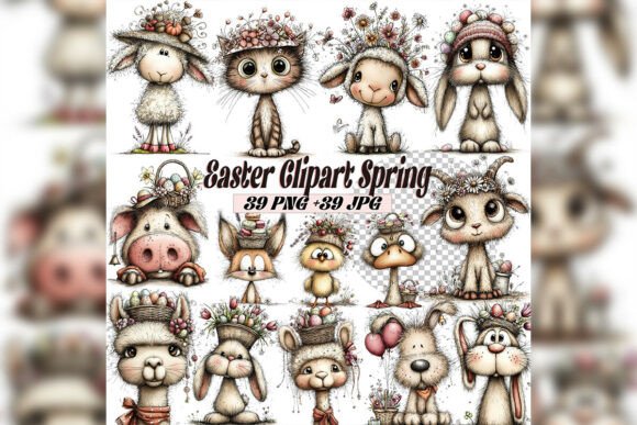 Download Whimsical Easter Spring Clipart Set - Clipart Collection