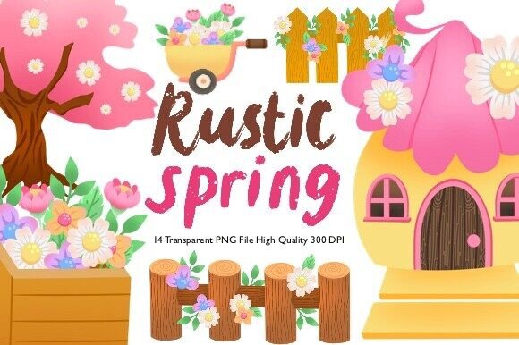 Download Rustic Spring Floral Clipart Set - Clipart Collection