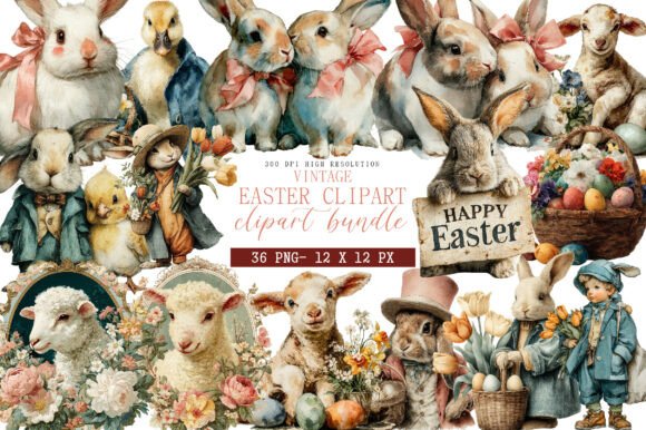 Download Vintage Easter Clipart - Clipart Collection