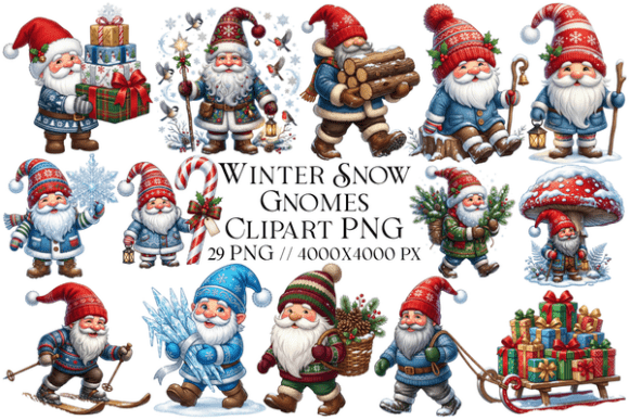 Download Winter Snow Gnomes Clipart PNG - Clipart Collection