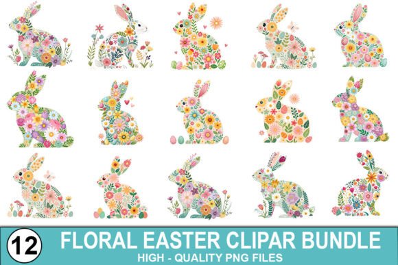 Download Floral Easter Clipart Bundle - PNG Files - Clipart Collection