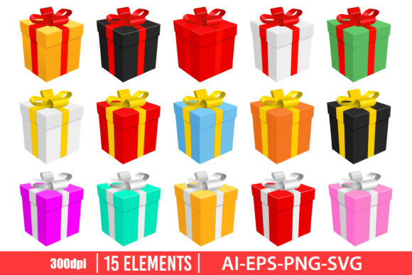 Download Present Box Clipart Set - Clipart Collection