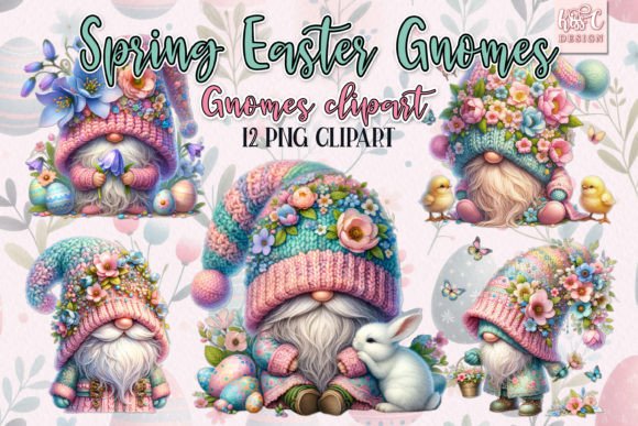 Download Watercolor Spring Easter Gnomes Cliparts - Clipart Collection