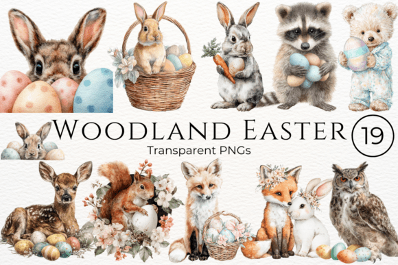 Download Woodland Easter Watercolor Clipart - Clipart Collection