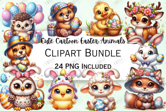 Download Cute Cartoon Easter Animals Clipart - Clipart Collection