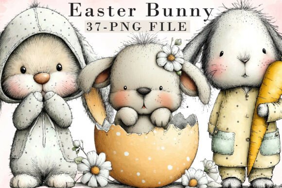 Download Whimsical Easter Bunny Clipart - Easter bunny clipart Collection