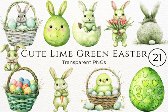 Download Cute Lime Green Easter Cliparts - Clipart Collection