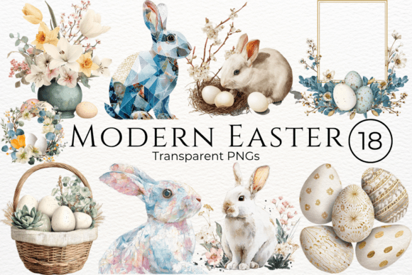 Download Modern Easter Watercolor Clipart - Clipart Collection