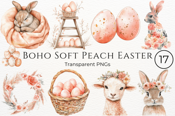 Download Boho Soft Peach Easter Cliparts - Clipart Collection