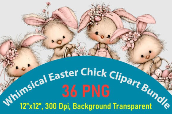 Download Whimsical Easter Chick Clipart Bundle - Clipart Collection