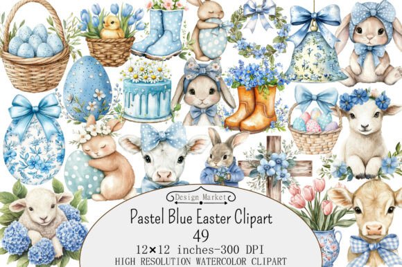 Download Pastel Blue Easter Clipart - Clipart Collection
