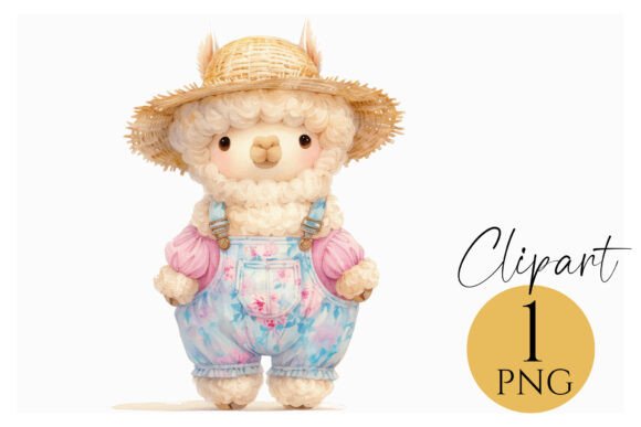 Download Cute Watercolor Llama Clipart PNG - Clipart Collection