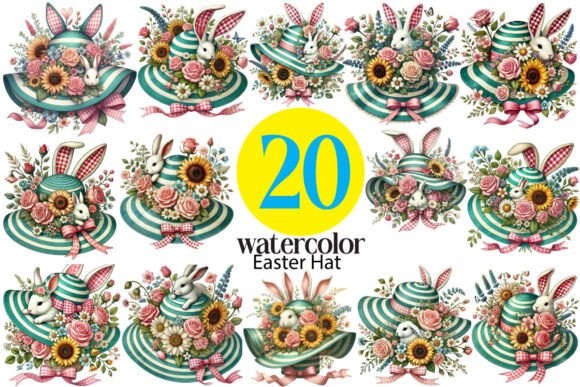 Download Watercolor Easter Hat Clipart - Clipart Collection