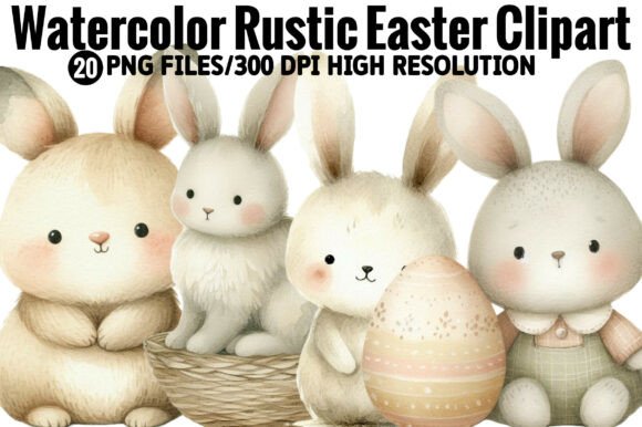 Download Watercolor Rustic Easter Clipart - Clipart Collection