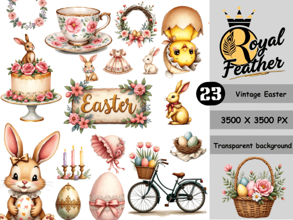 Download Vintage Easter Watercolor Clipart - Clipart Collection