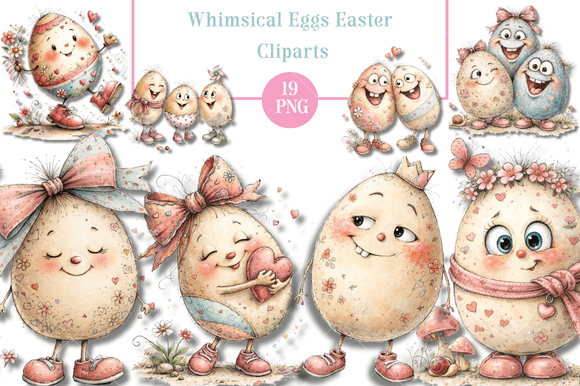 Download Whimsical Eggs Easter Cliparts - Clipart Collection