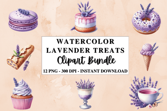 Download Watercolor Lavender Treats Clipart - Clipart Collection