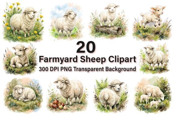 Download Cute Farmyard Sheep Clipart - Clipart Collection