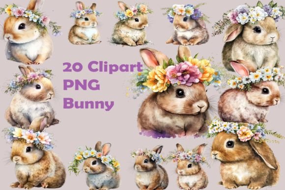 Download Bundle Easter Baby Bunny Clipart PNG - Clipart Collection