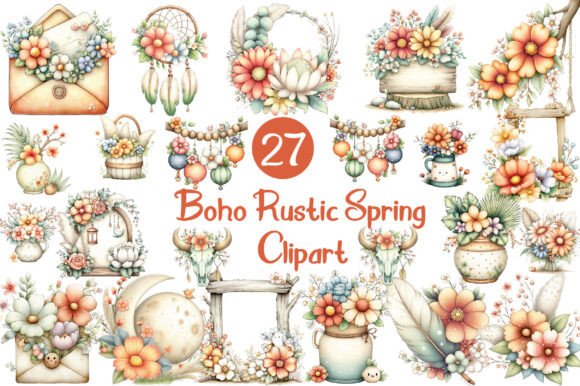 Download Boho Rustic Spring Clipart - Clipart Collection