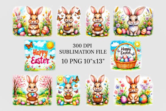 Download Easter Bunny Clipart Bundle- 10PNG - Easter bunny clipart Collection