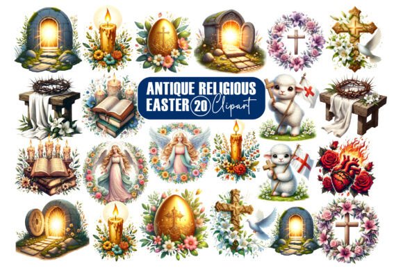 Download Antique Religious Easter Clipart Bundle - Clipart Collection