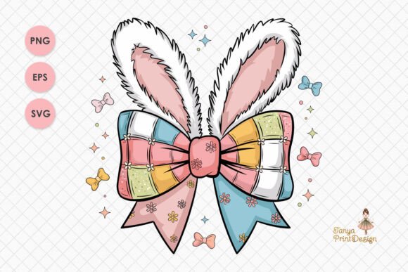 Download Bunny Ears with Bow Easter Clipart PNG - Clipart Collection