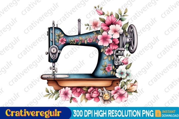 Download Floral Sewing Machines Clipart - Clipart Collection