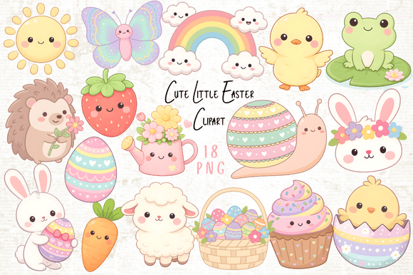 Download Cute Little Easter Clipart PNG - Clipart Collection
