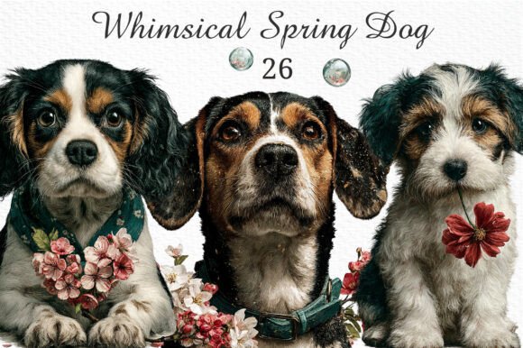 Download Whimsical Spring Dog Clipart Png - Clipart Collection