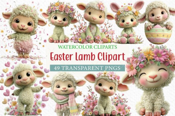 Download Whimsical Easter Lamb Clipart Png - Clipart Collection