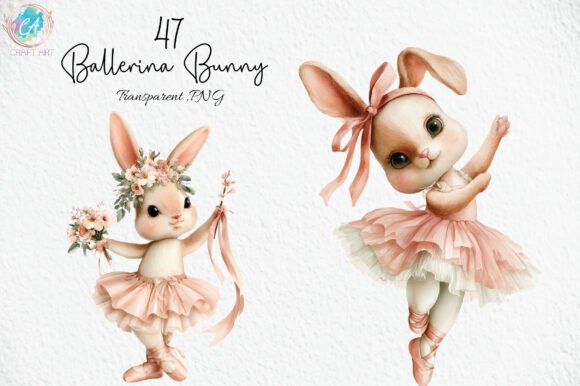 Download Watercolor Ballerina Bunny Clipart PNG - Clipart Collection