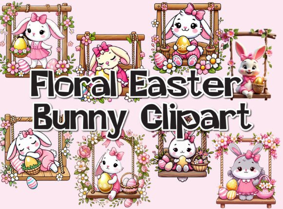 Download Floral Easter Bunny Clipart - Easter bunny clipart Collection