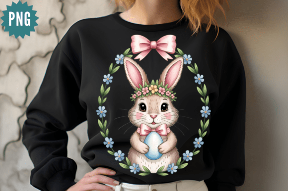 Download Cute Easter Rabbit Clipart PNG Design - Clipart Collection
