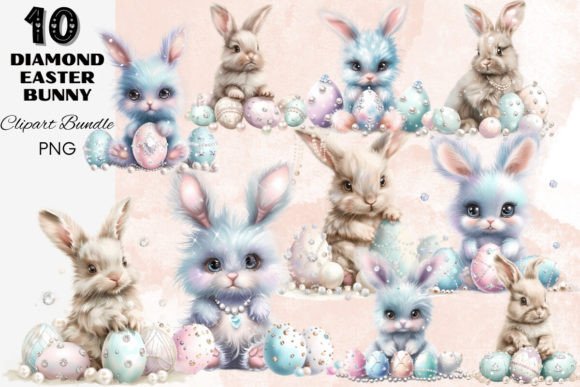 Download Diamond Pastel Easter Bunny Clipart Pack - Easter bunny clipart Collection
