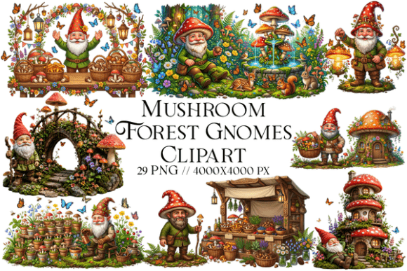 Download Mushroom Forest Gnomes Clipart - Clipart Collection