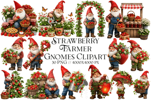 Download Strawberry Farmer Gnomes Clipart PNG - Clipart Collection