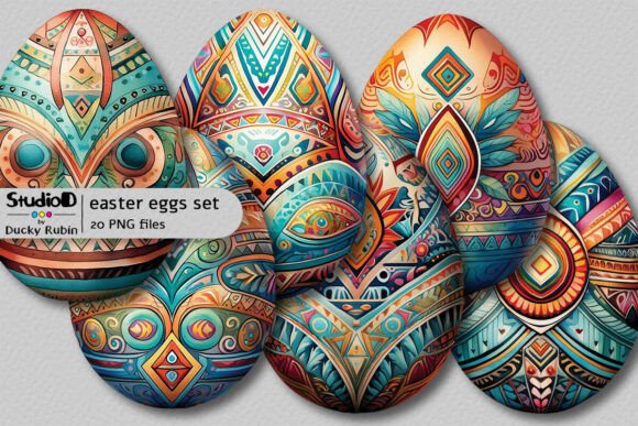 Download Watercolor Eggs Clipart Set - Tribal - Clipart Collection